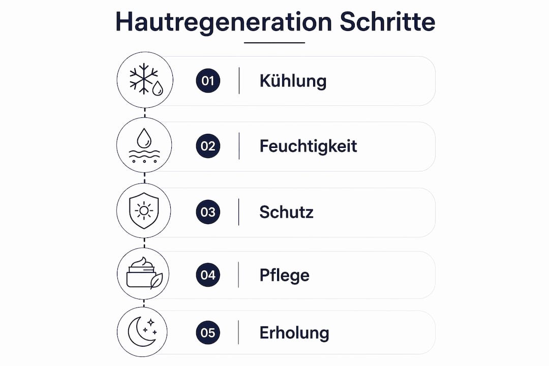 Eine anschauliche Grafik veranschaulicht die fünf Phasen der Hauterneuerung.