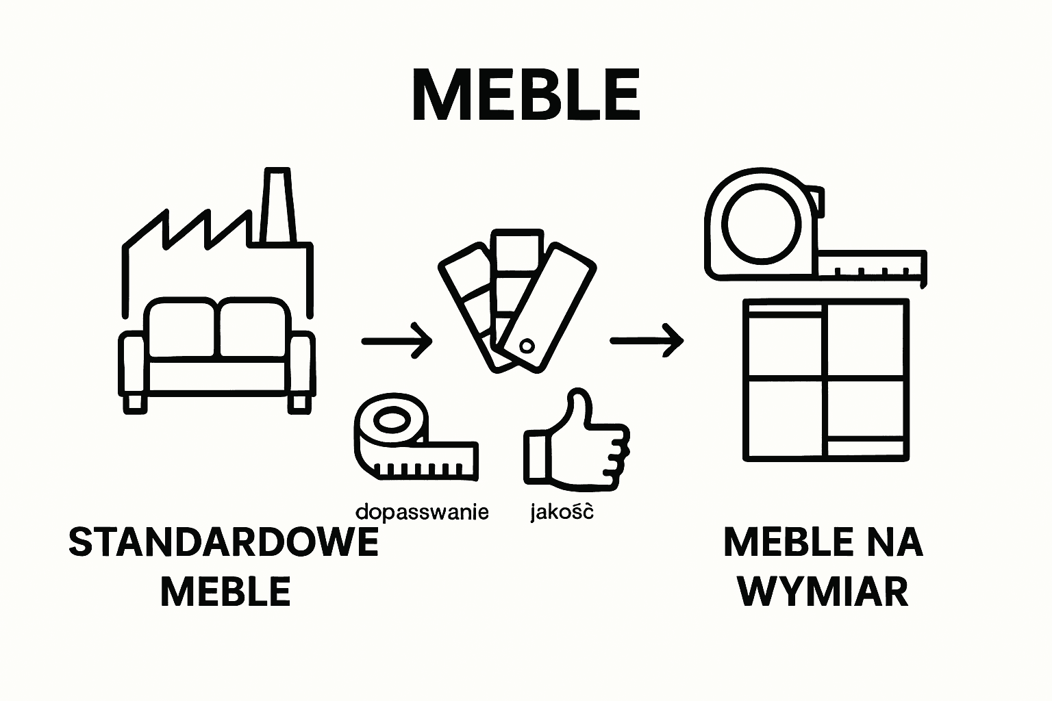 Visual comparison of standard versus custom furniture options
