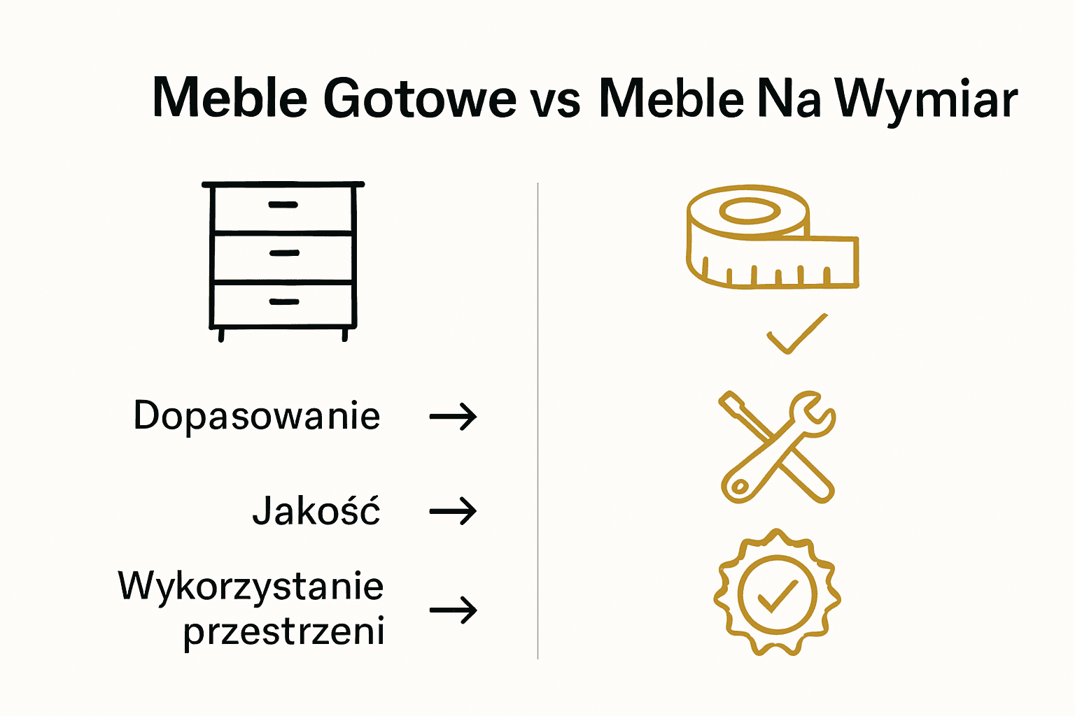 Infographic comparing custom vs ready furniture features