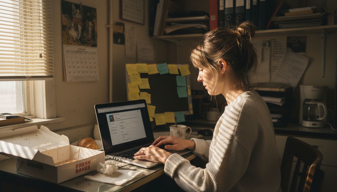 Updating business profile on laptop