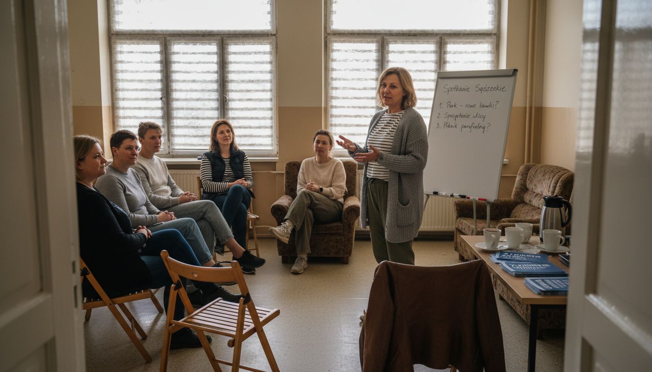 Omówienie spraw lokalnych przedsiębiorców podczas spotkania mieszkańców