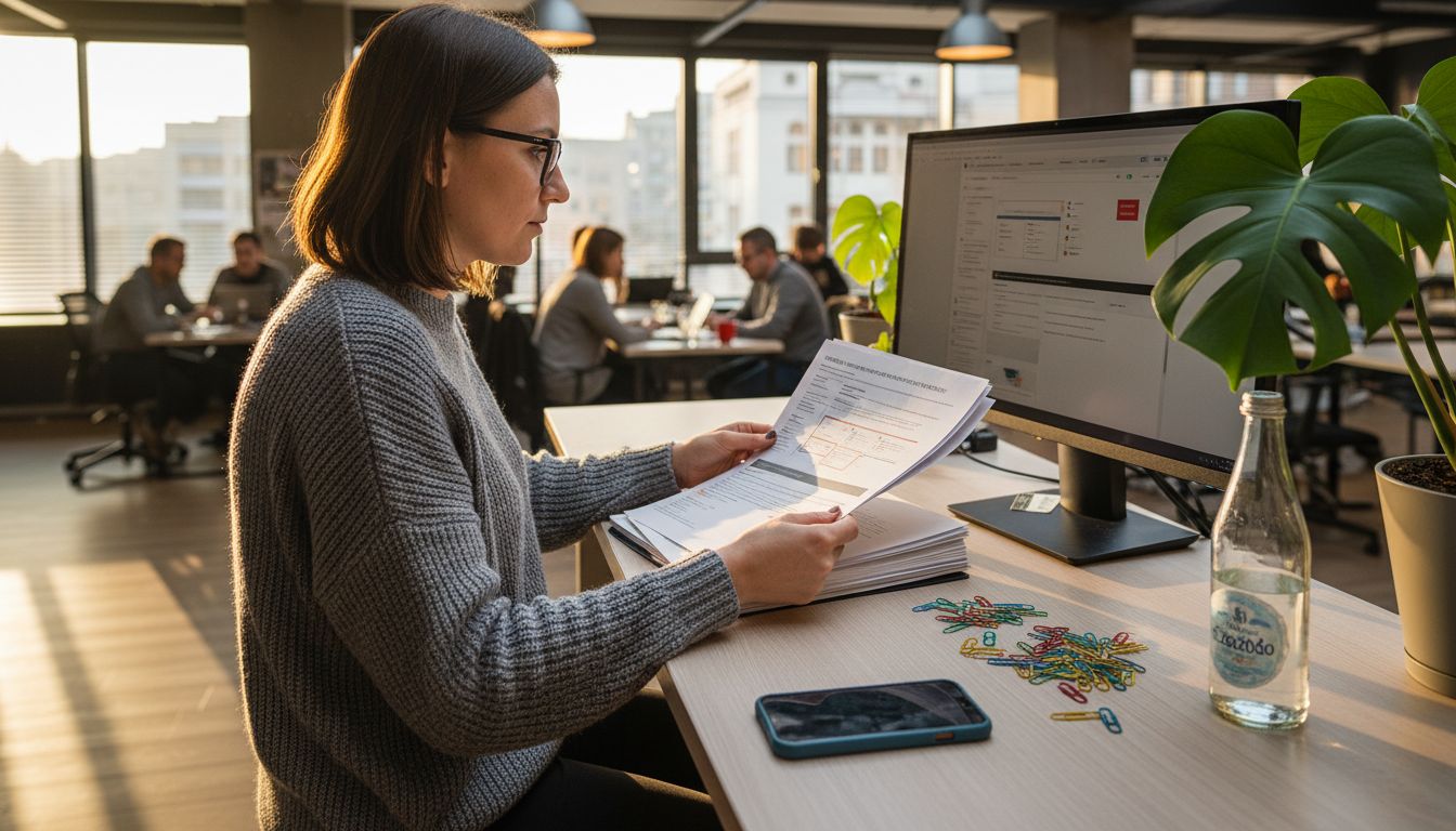 Kobieta analizuje techniczne aspekty SEO strony internetowej.