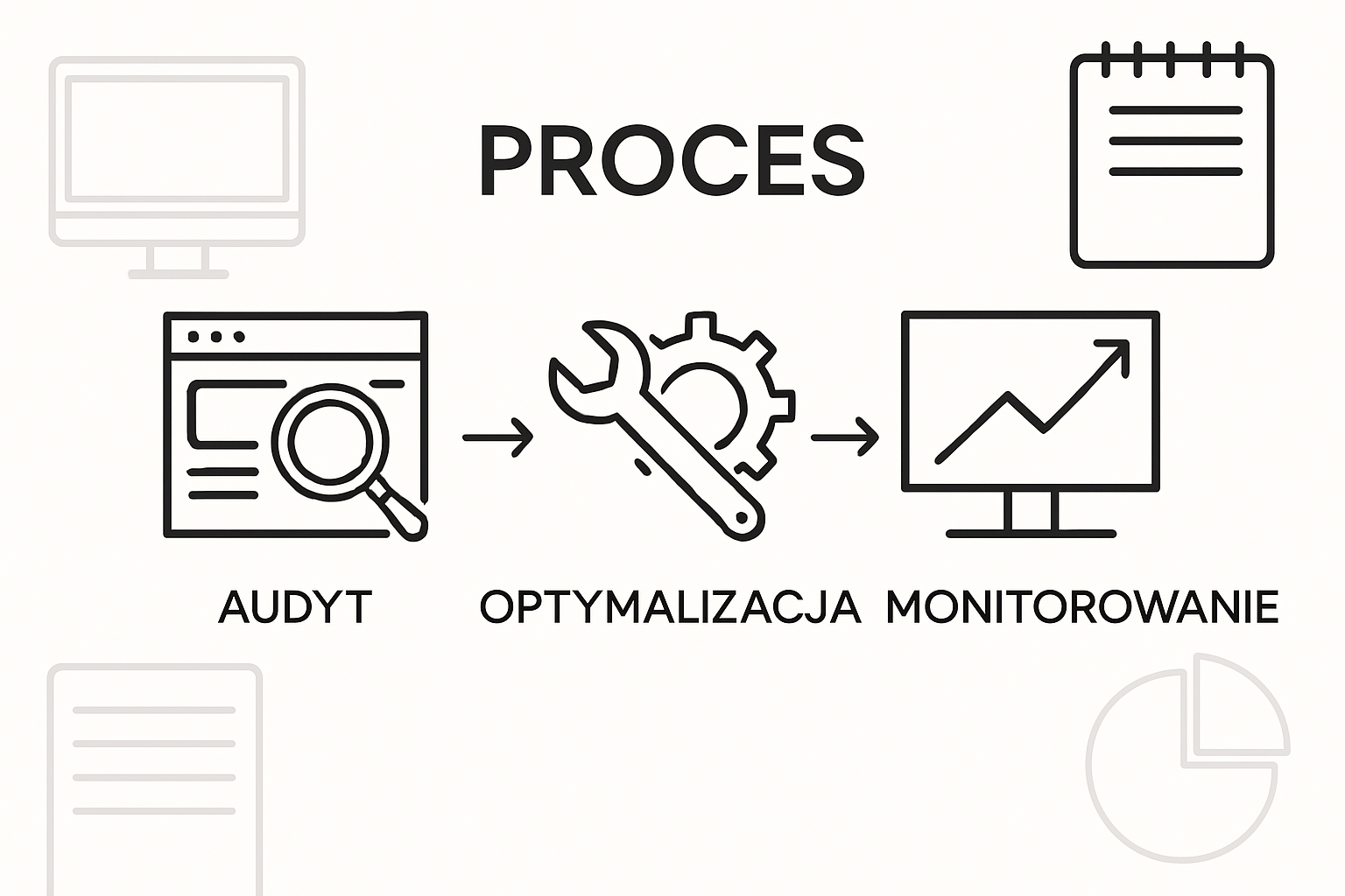 Infografika przedstawiająca etapy skutecznej optymalizacji SEO na rynku lokalnym