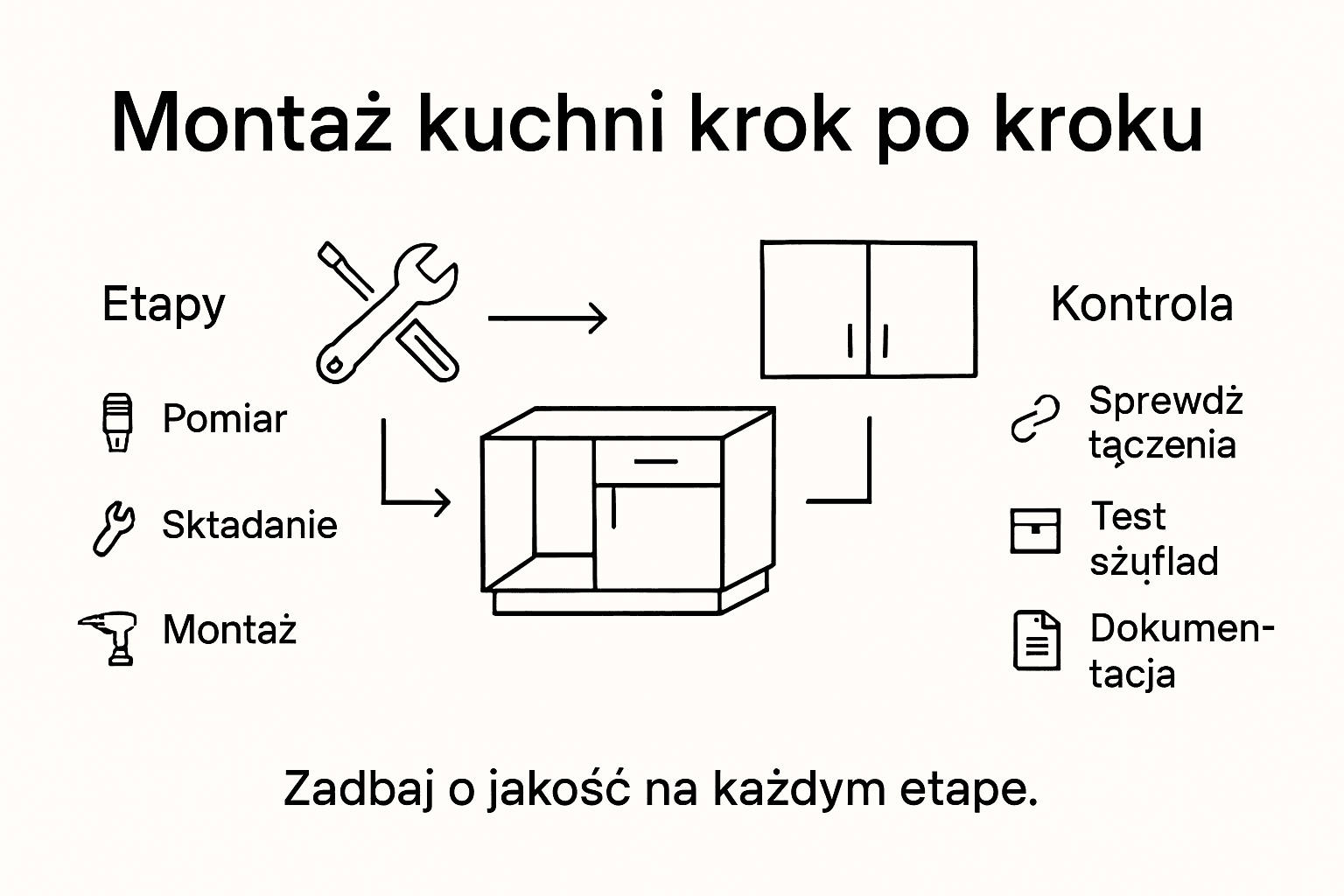 Infografika: krok po kroku – montaż kuchni na zamówienie