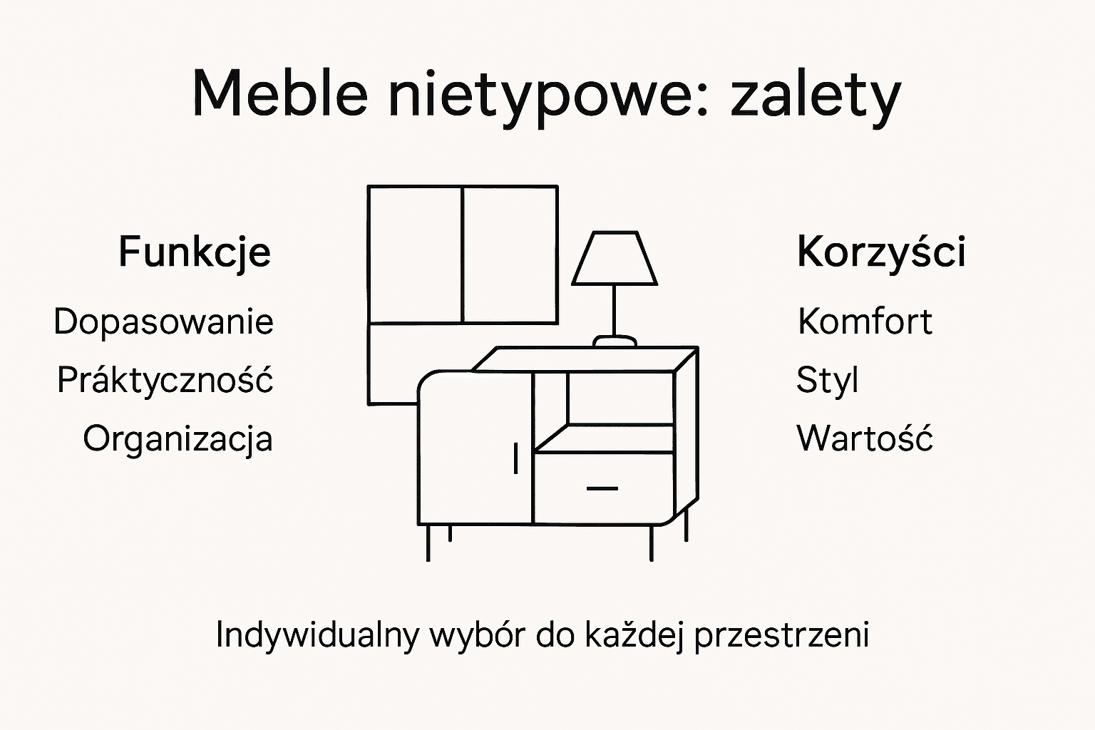 Infografika przedstawiająca, dlaczego warto postawić na meble o nietuzinkowym designie