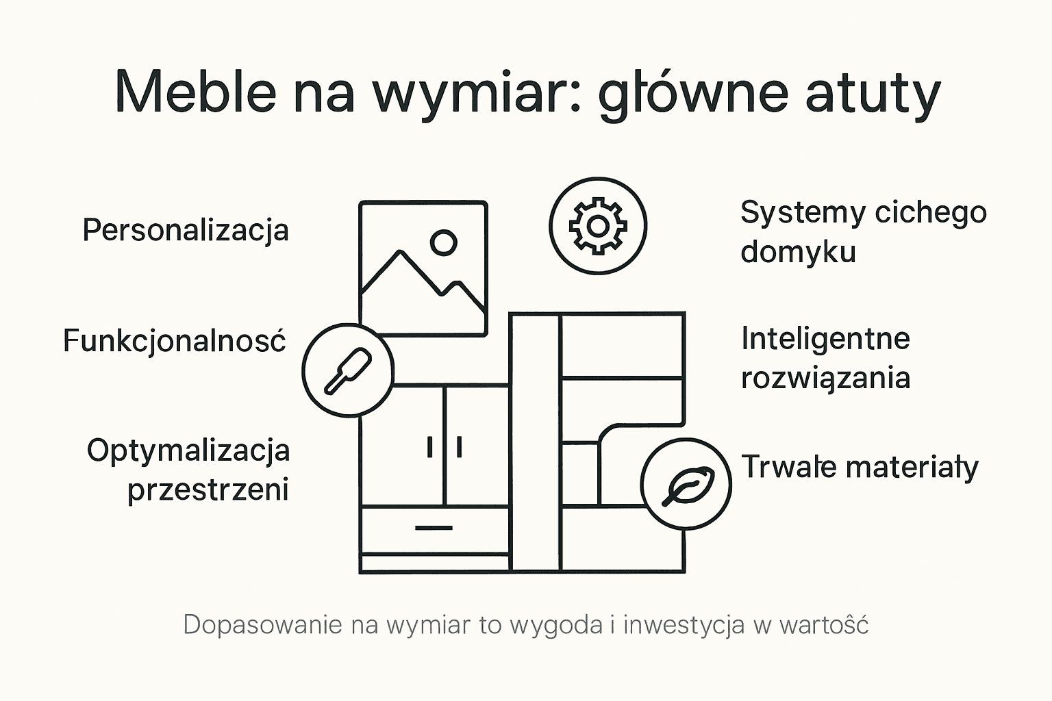 Infografika pokazująca, dlaczego warto zdecydować się na meble robione na zamówienie