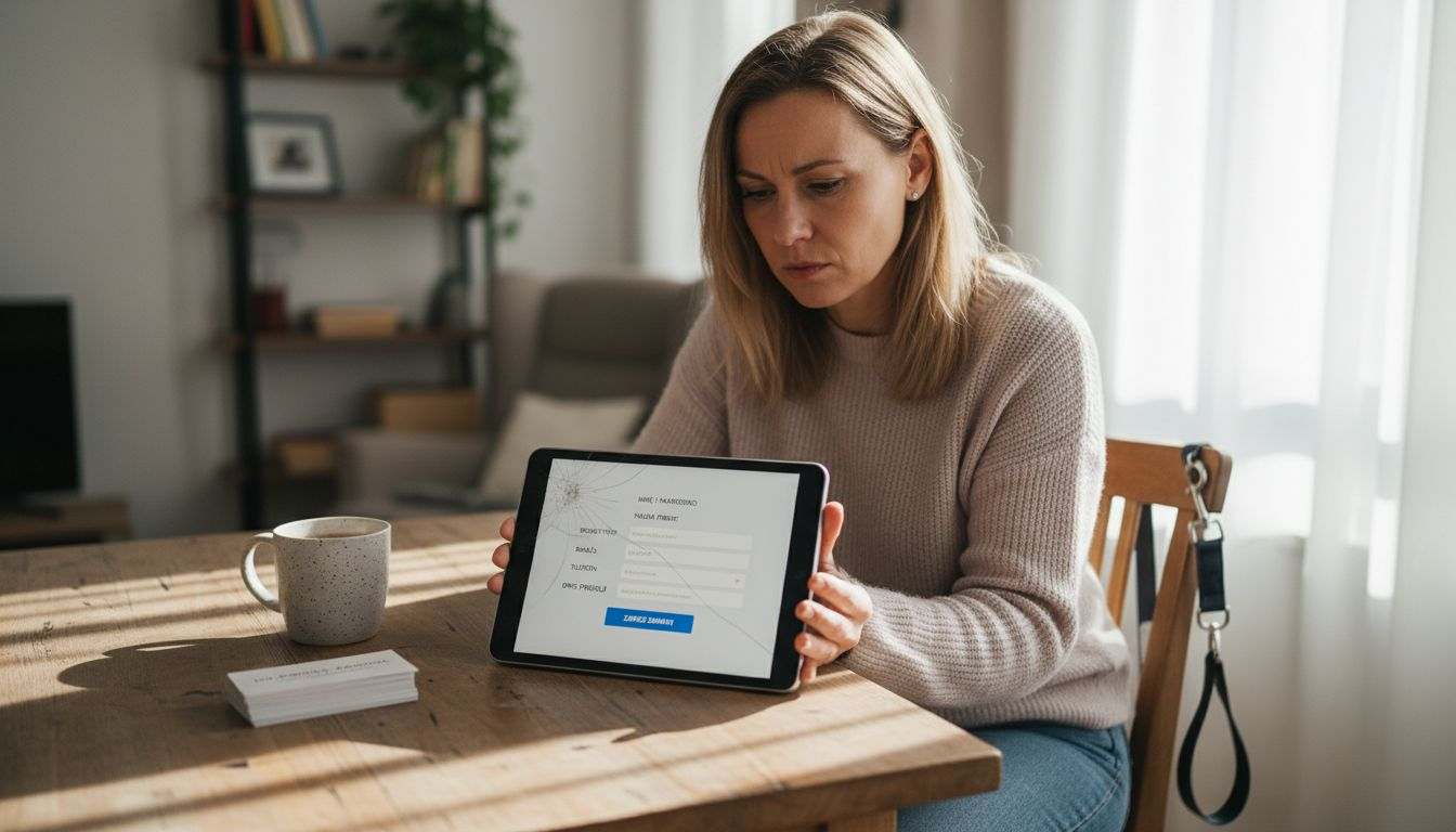 Aktualizacja danych firmowych na tablecie w domowym zaciszu