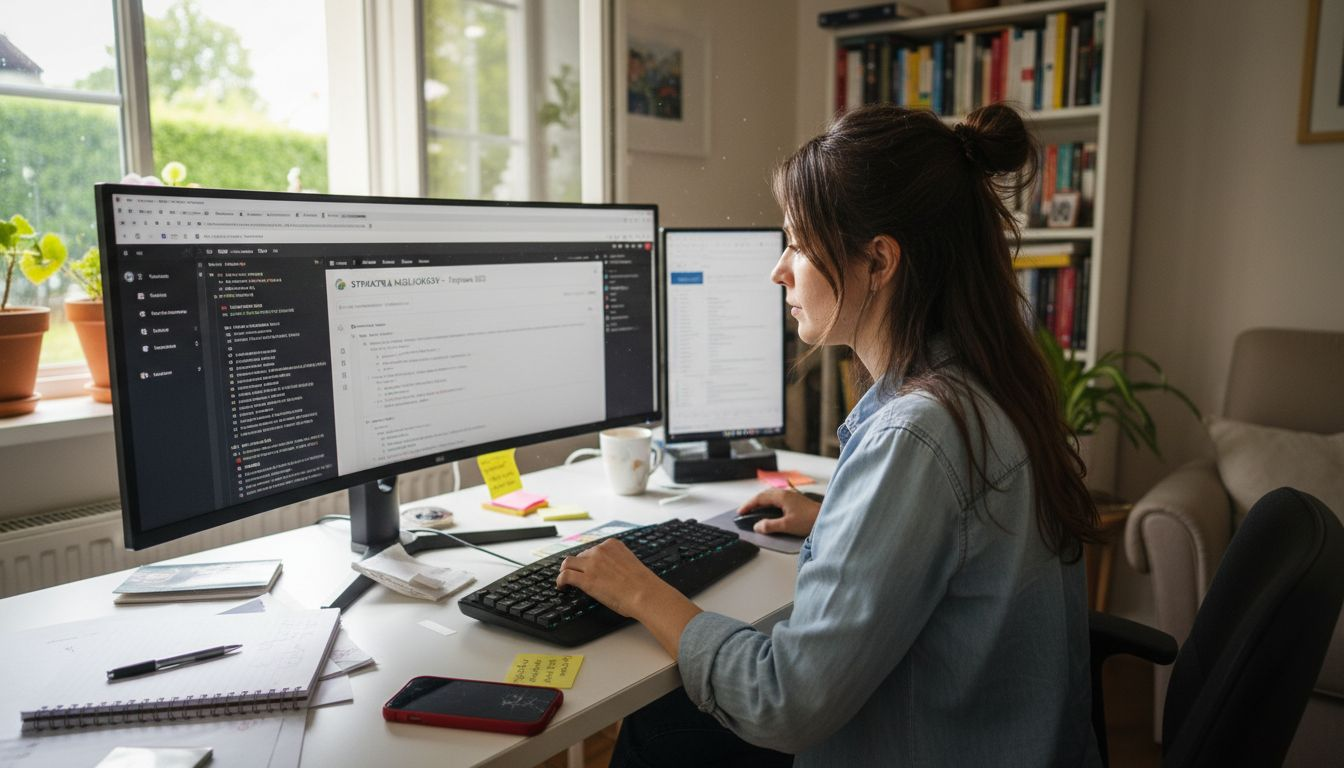Specjalistka zajmuje się uporządkowaniem nagłówków na stronie, dbając o ich prawidłową strukturę.