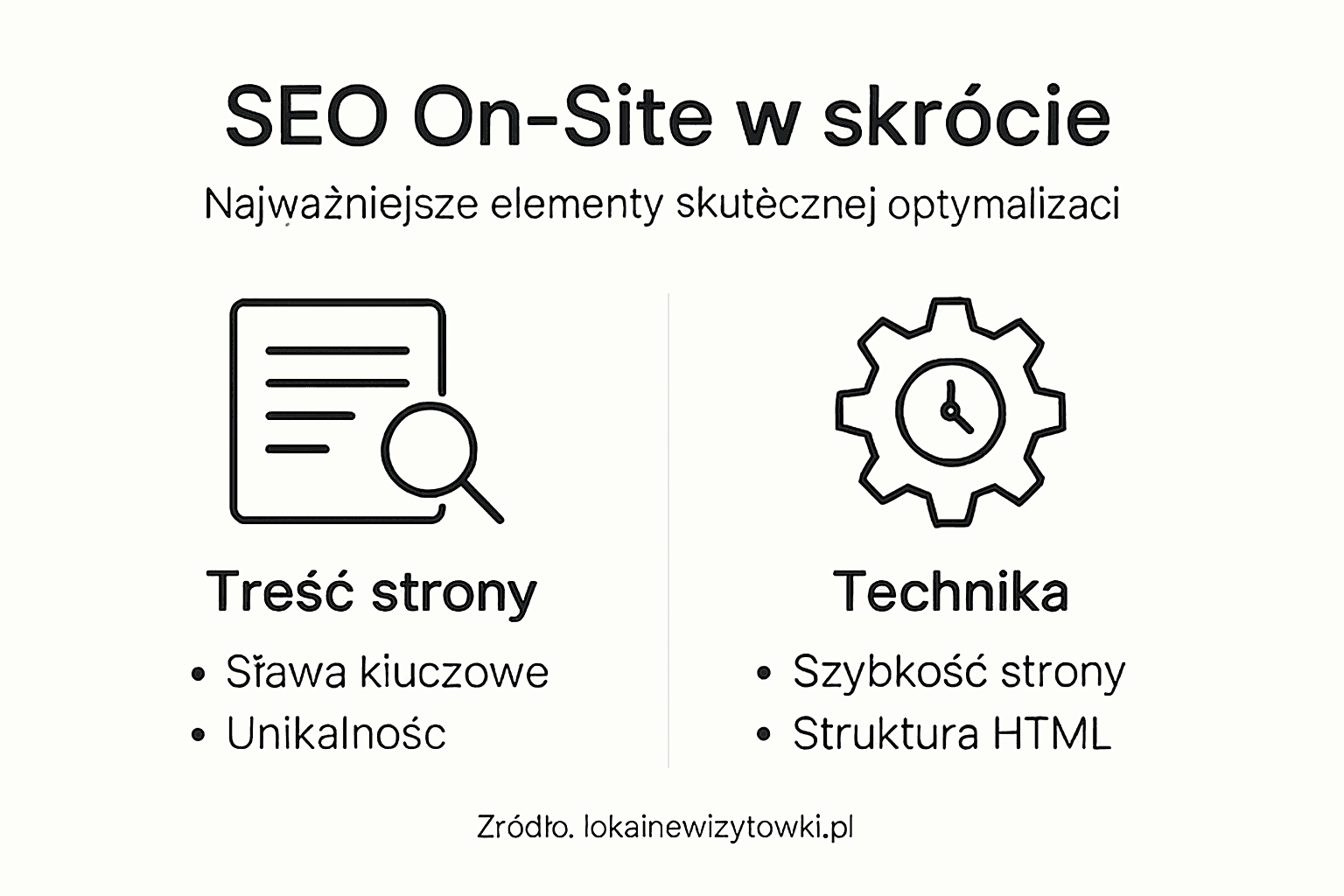 Infografika: Najważniejsze elementy skutecznego SEO na stronie