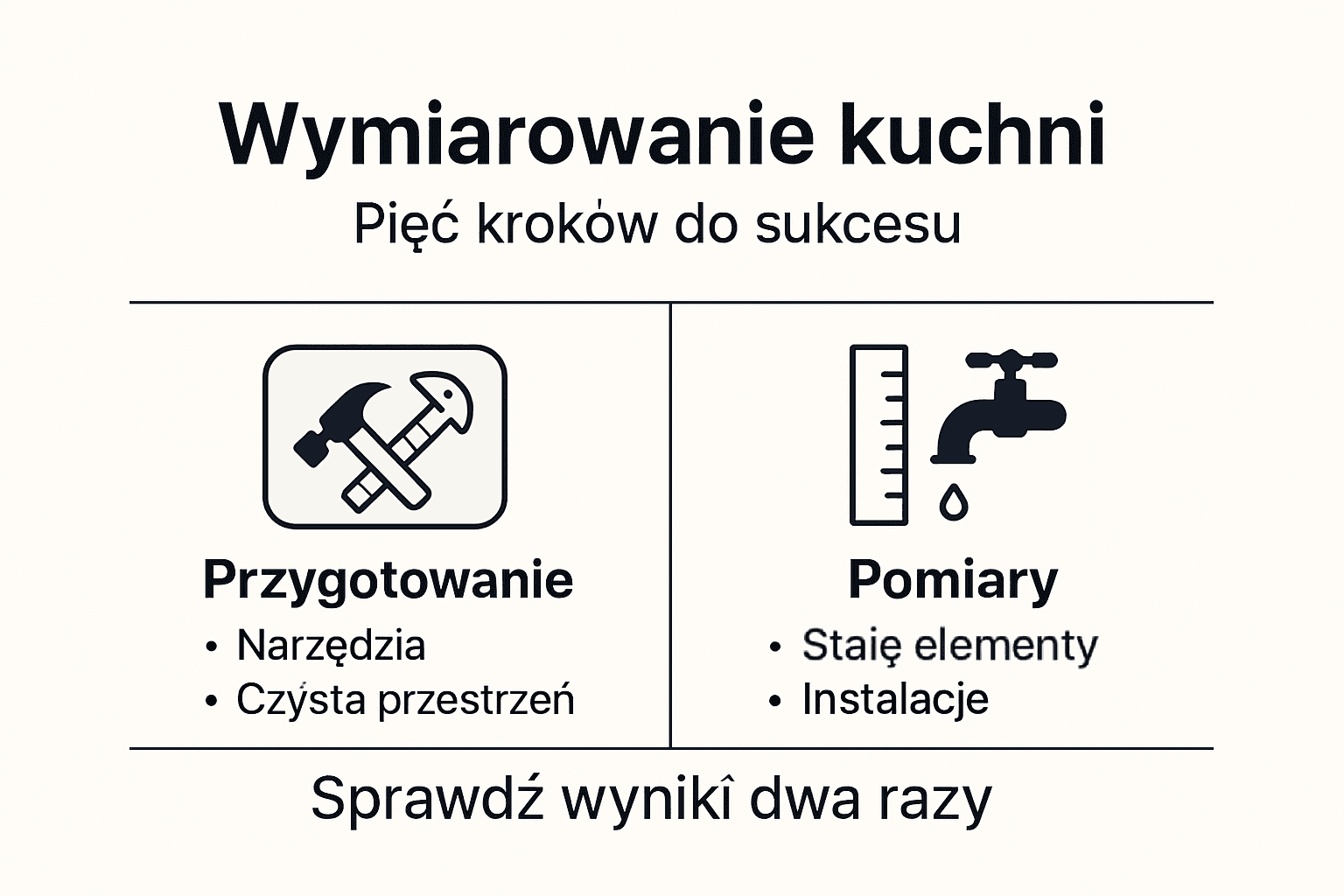 Infografika: Jak prawidłowo wymierzyć kuchnię – krok po kroku