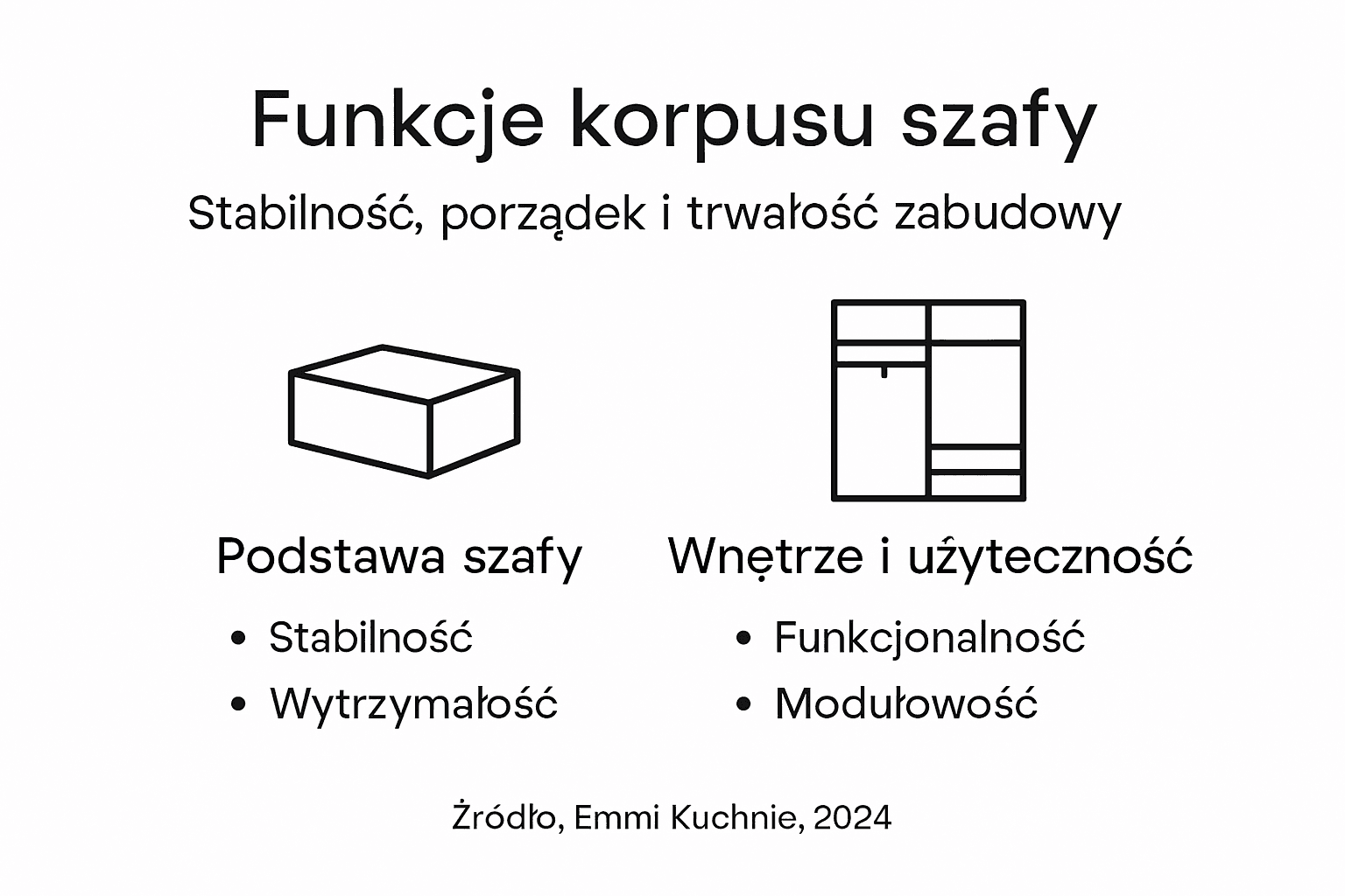 Infografika przedstawiająca funkcje i możliwości ramy szafy