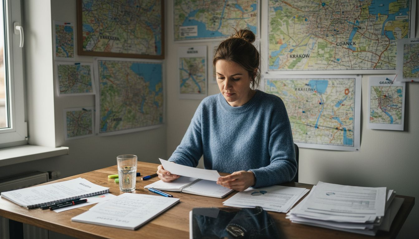 Specjalista ds. marketingu przy biurku analizuje profile lokalnych klientów, szukając sposobów na lepsze dopasowanie oferty do ich potrzeb.