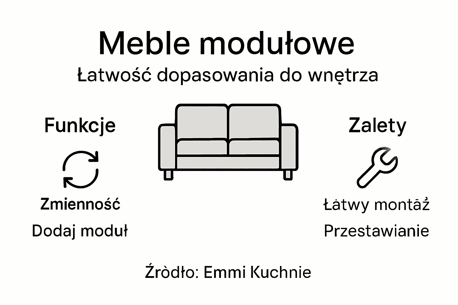 Infografika: najważniejsze zalety mebli modułowych
