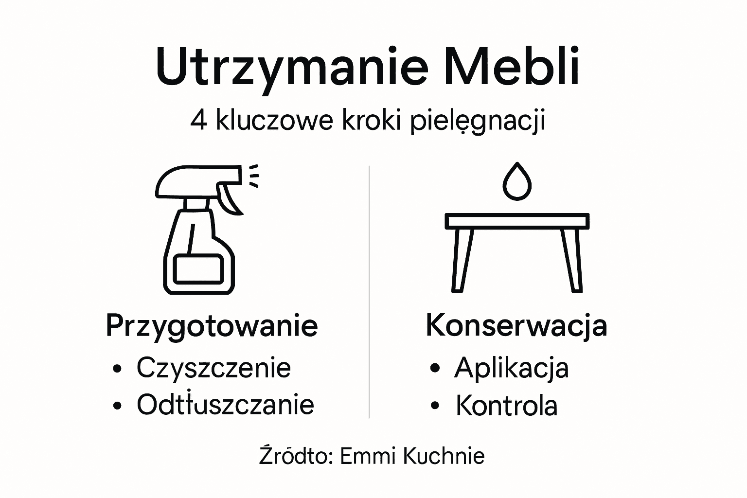 Infografika: cztery proste kroki do zadbanych mebli