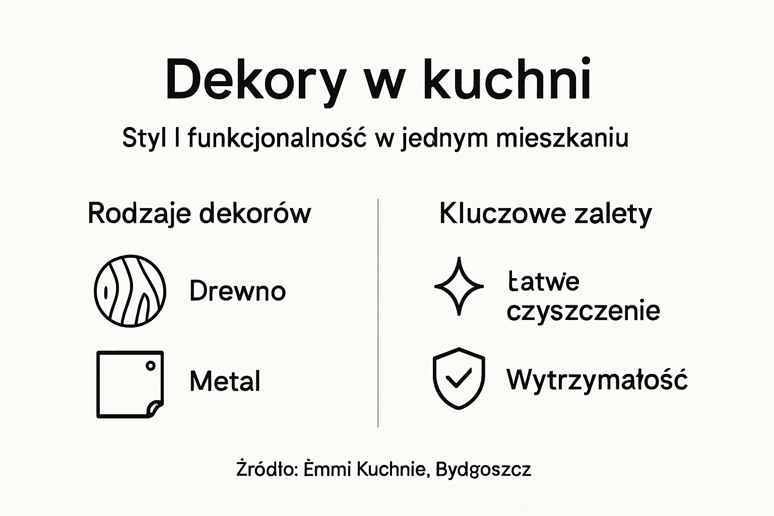 Infografika: przegląd popularnych dekorów i ich atuty