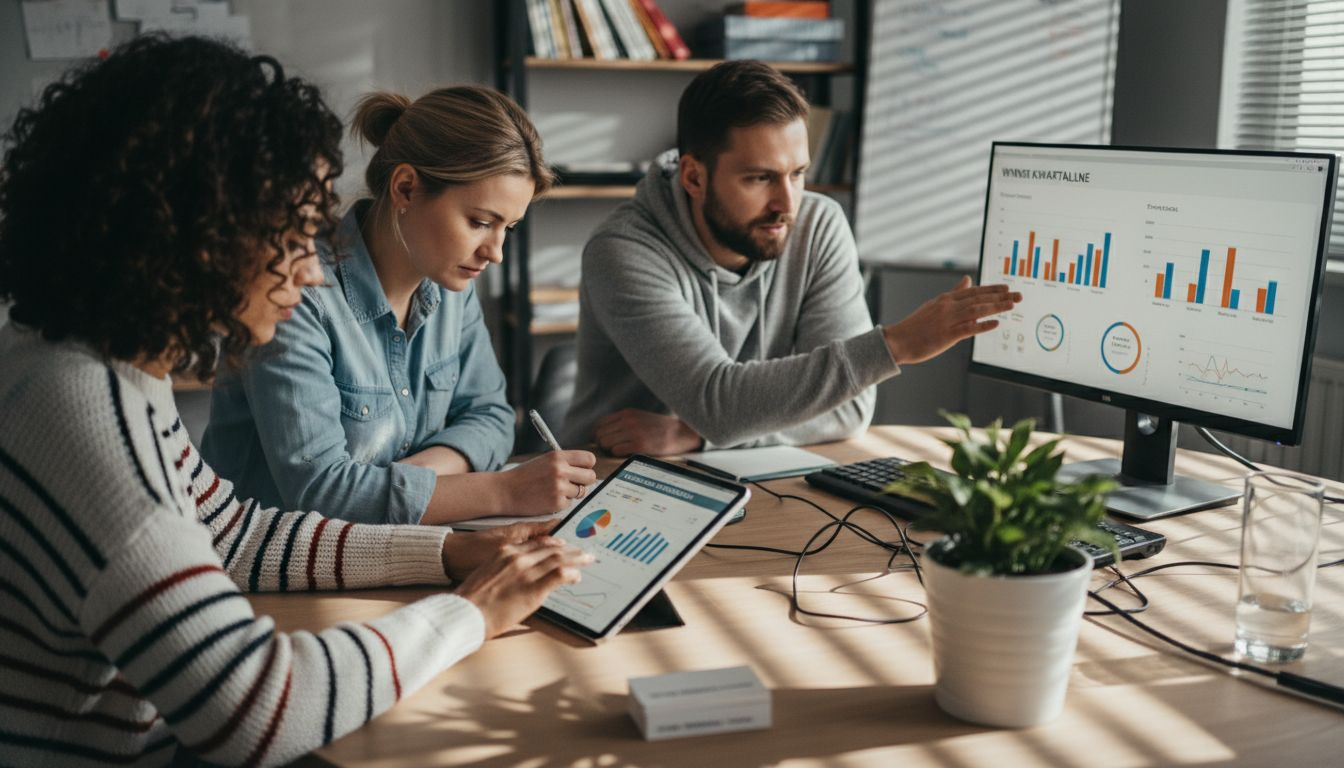 Zespół omawia strategie marketingu cyfrowego