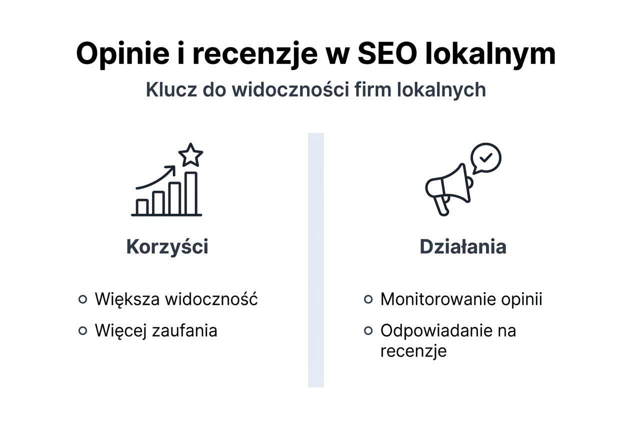 Infografika prezentująca, jak opinie klientów wpływają na pozycjonowanie lokalnych firm w Google