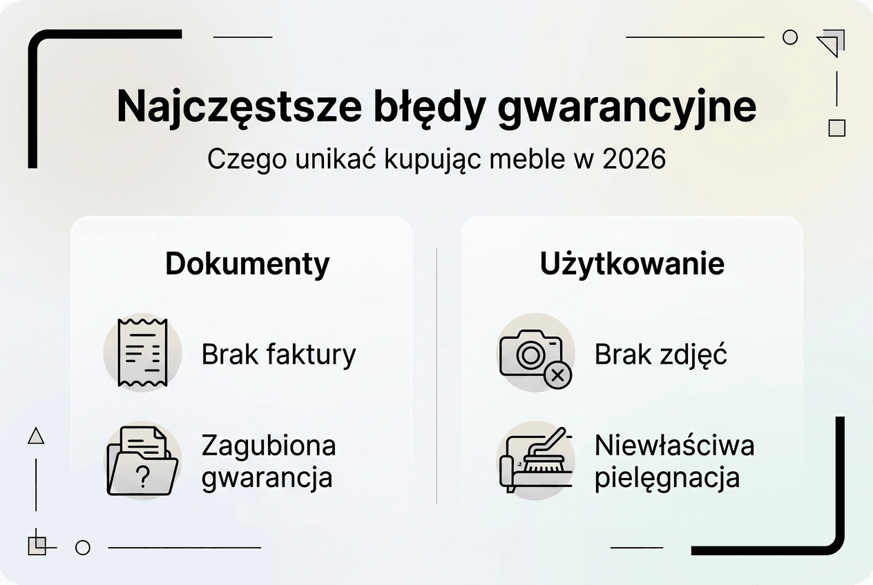 Infografika: najczęstsze pułapki przy reklamacji mebli