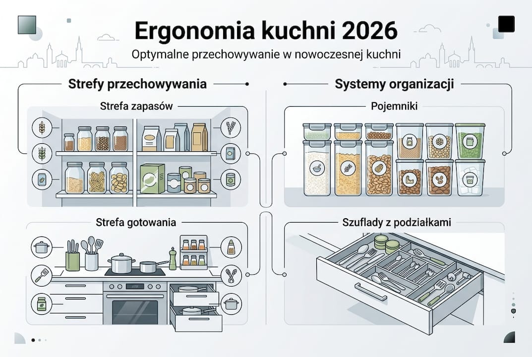 Infografika: jak wygodnie i praktycznie przechowywać rzeczy w kuchni