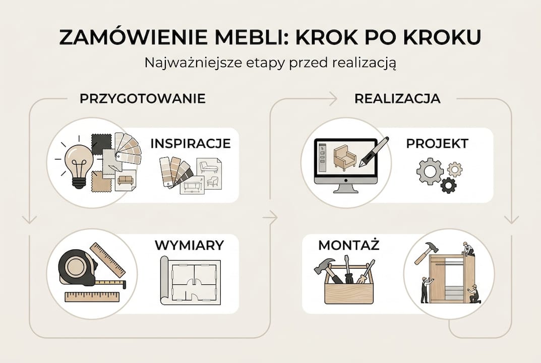 Schemat krok po kroku: jak wygląda zamawianie mebli na wymiar