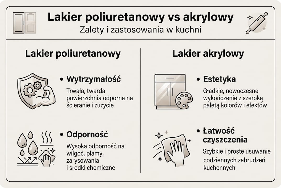 Przegląd rodzajów lakierów w formie czytelnej infografiki