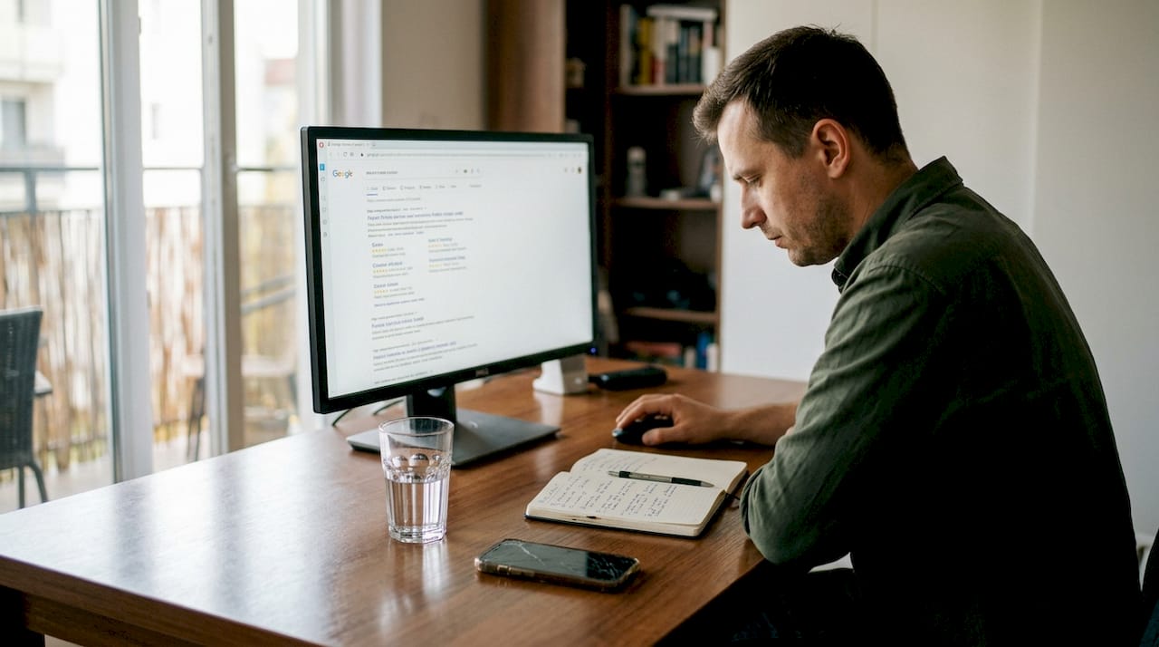 Przeglądanie wyników Google z wyświetlanymi ocenami w postaci gwiazdek