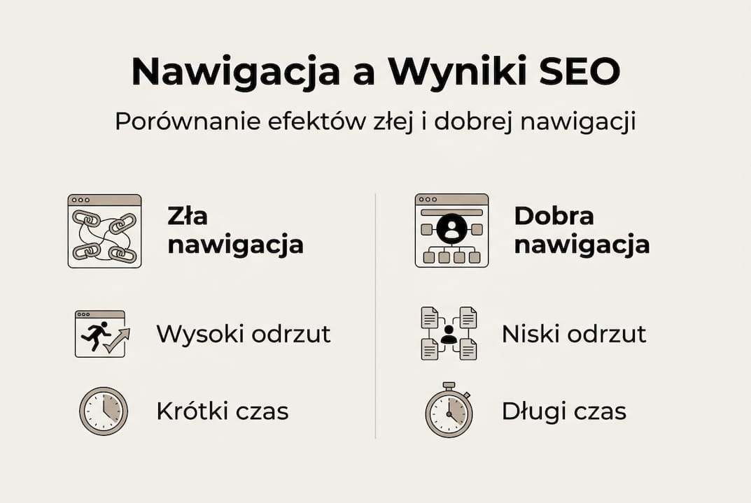 Infografika: jak nawigacja na stronie wpływa na pozycjonowanie w Google
