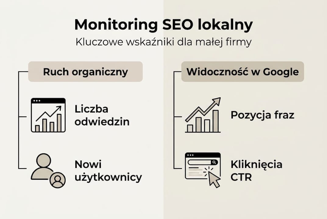 Infografika prezentująca najważniejsze wskaźniki SEO dla lokalnej firmy