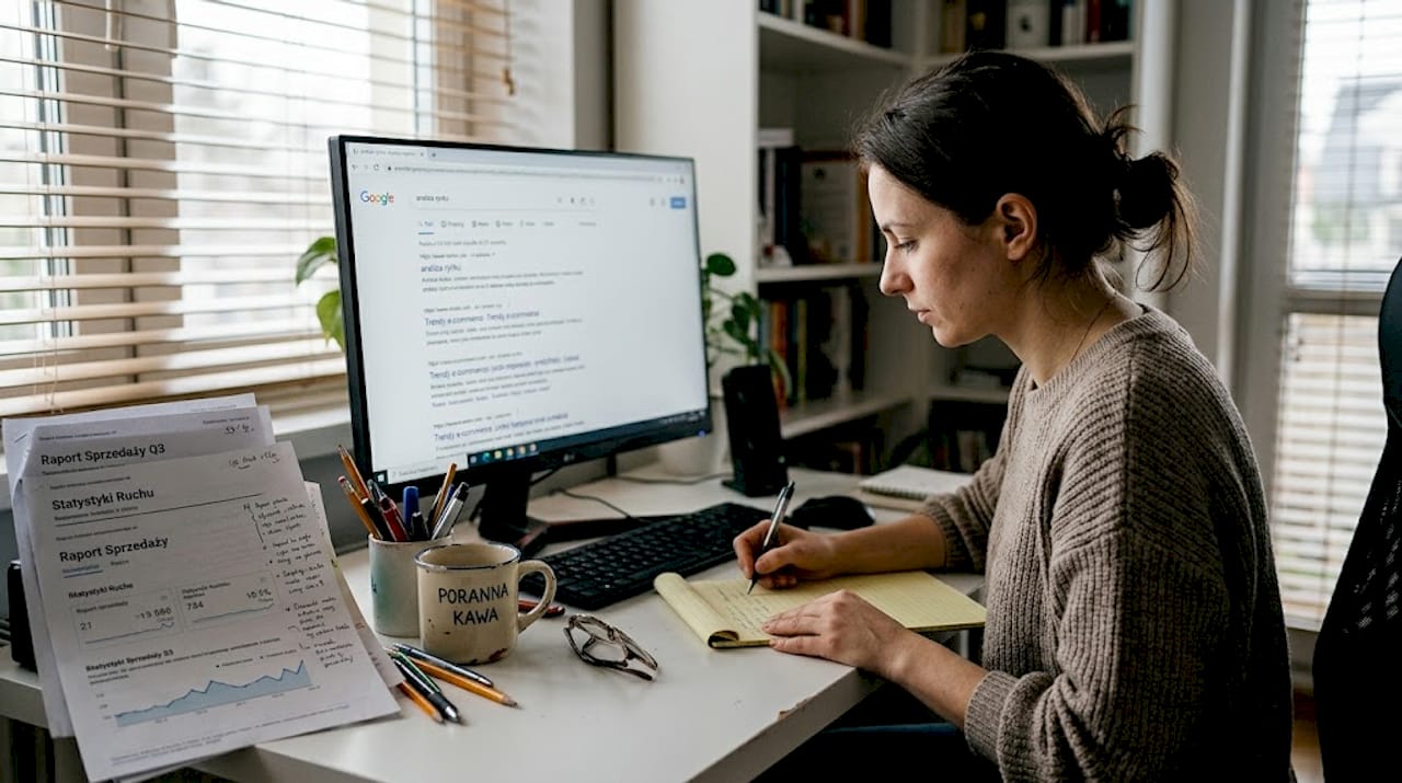 Kobieta sprawdza, jak wypozycjonować firmę działającą lokalnie w internecie.