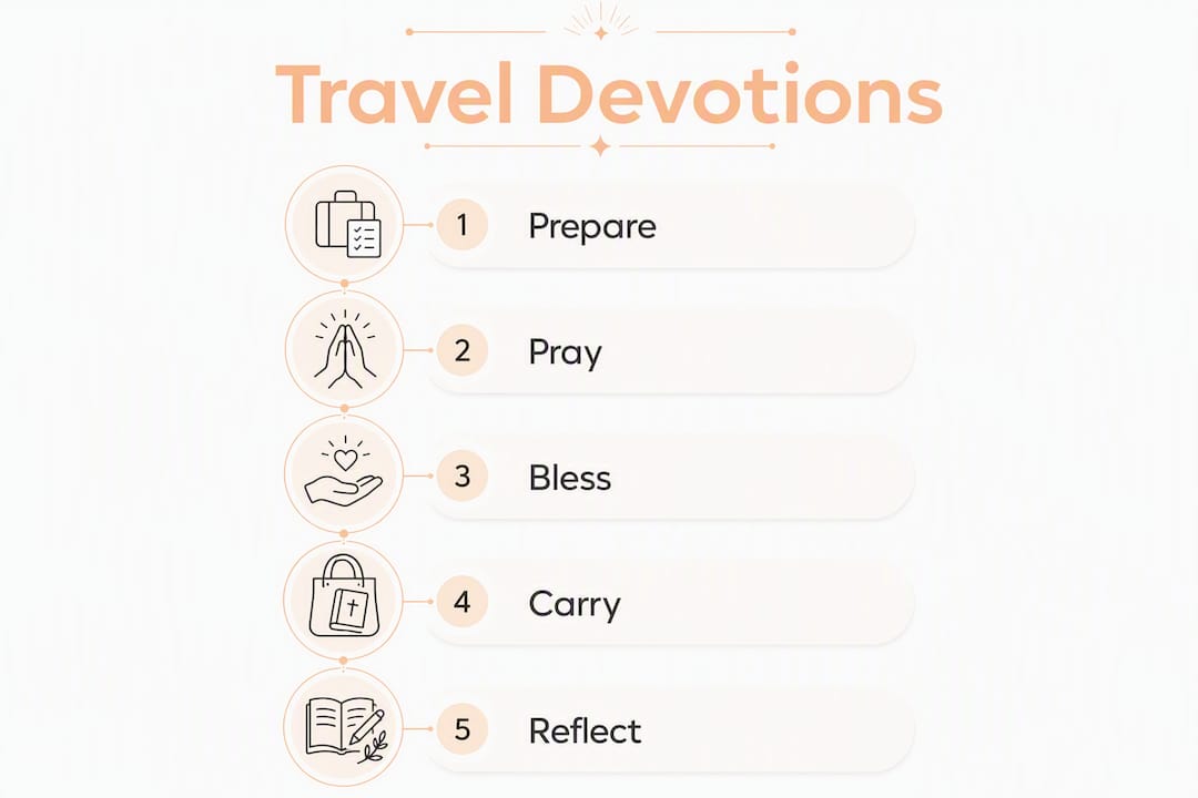 Infographic showing travel devotion steps