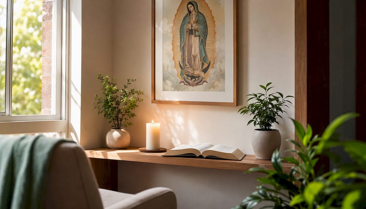 Devotional art in prayer corner