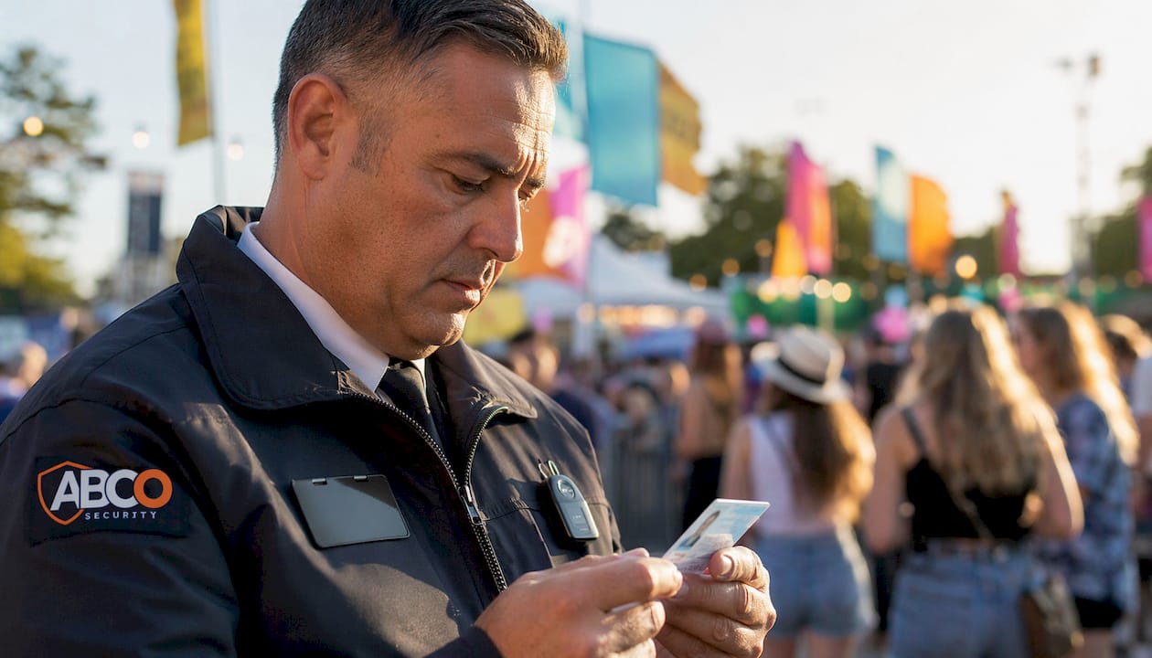 Best event security companies in Australia: 2026 guide 9 Security officer verifying licence with phone