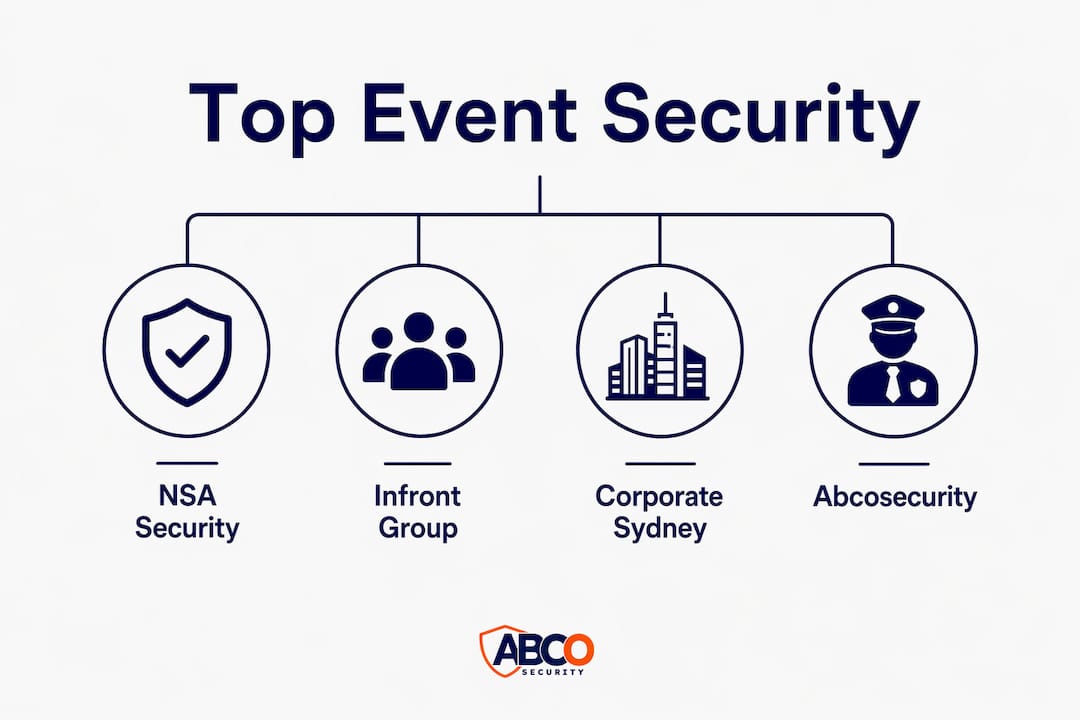 Best event security companies in Australia: 2026 guide 10 Infographic comparing top Australian event security companies