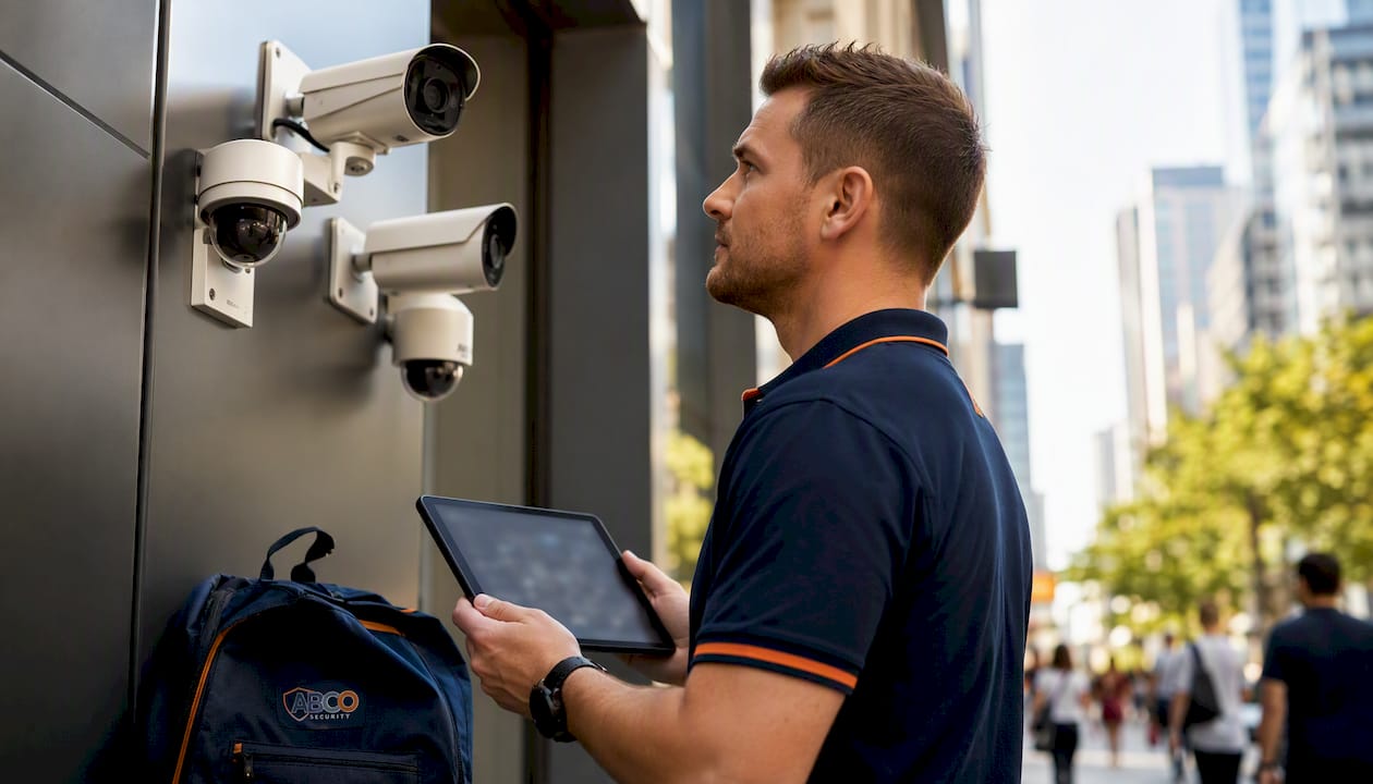 Video analytics security: what security leaders need to know 9 Technician checking video analytics servers in facility