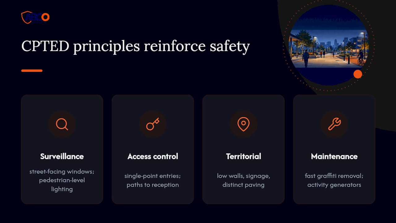 CPTED principles for designing safer public spaces 8 Diagram of CPTED principles and their relationships
