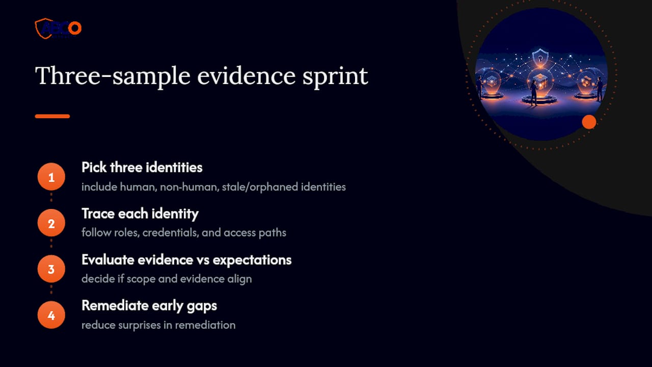 Evidence First Access Control Audit: Three Sample Sprint for Auditors 9 What auditors keep missing, and the habit that fixes it — overview diagram
