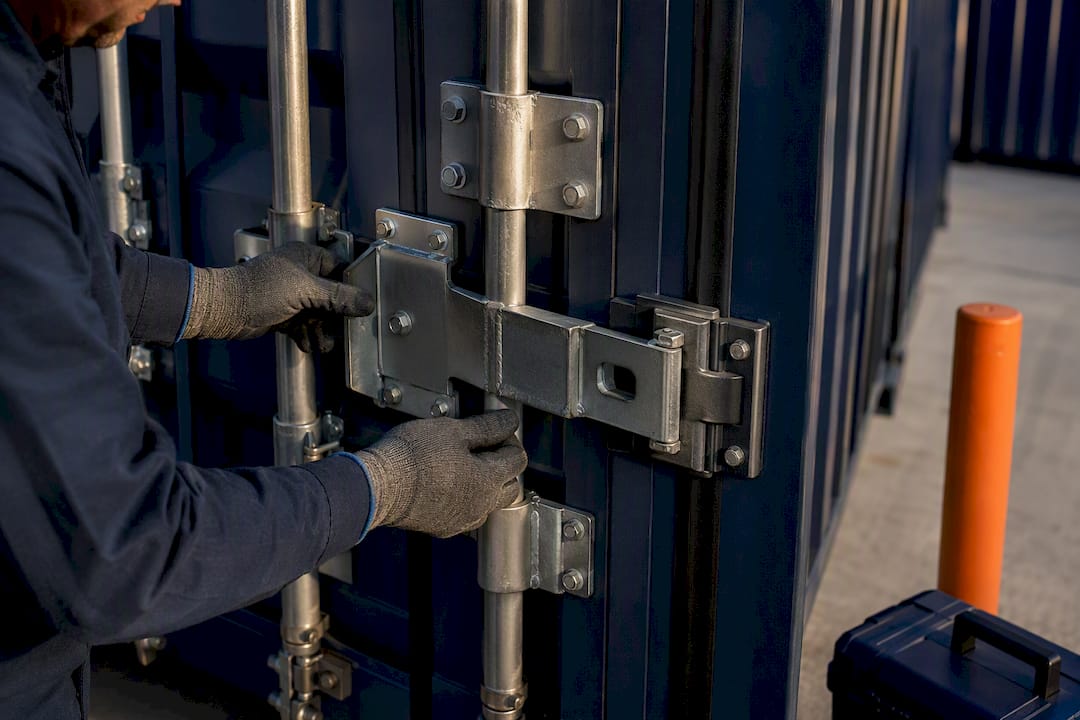 Low, Medium, High: Shipping Container Security for Australian Sites 8 Reinforced shipping container door hardware
