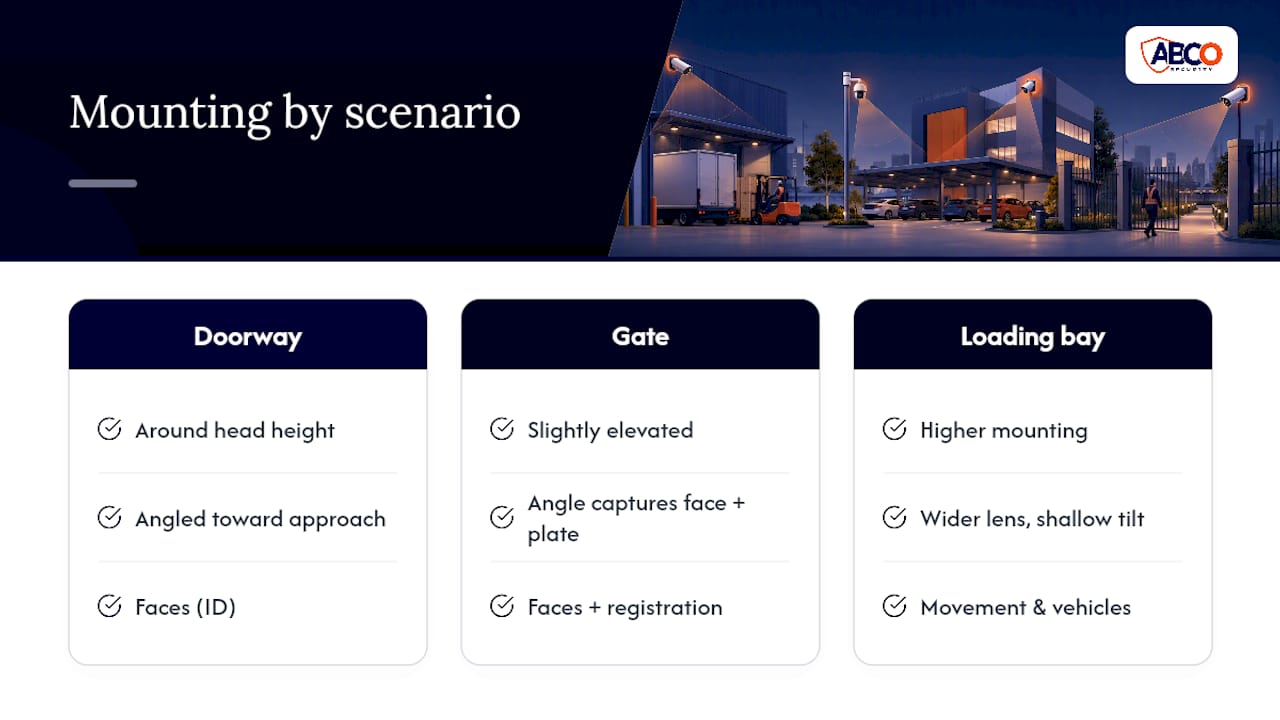 CCTV placement that meets AS 4806 for facility and security managers 8 CCTV placement scenarios by height and angle