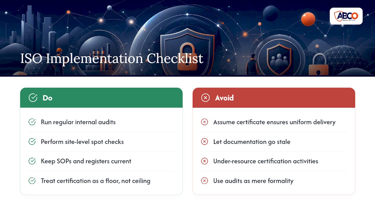 Require 18788, 28000 and 9001 in Tenders: ISO Standards for Security 9 Common challenges in implementing ISO security standards — overview diagram