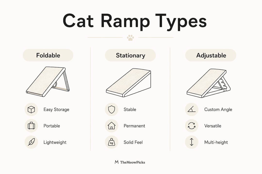 Infographic comparing types of cat ramps