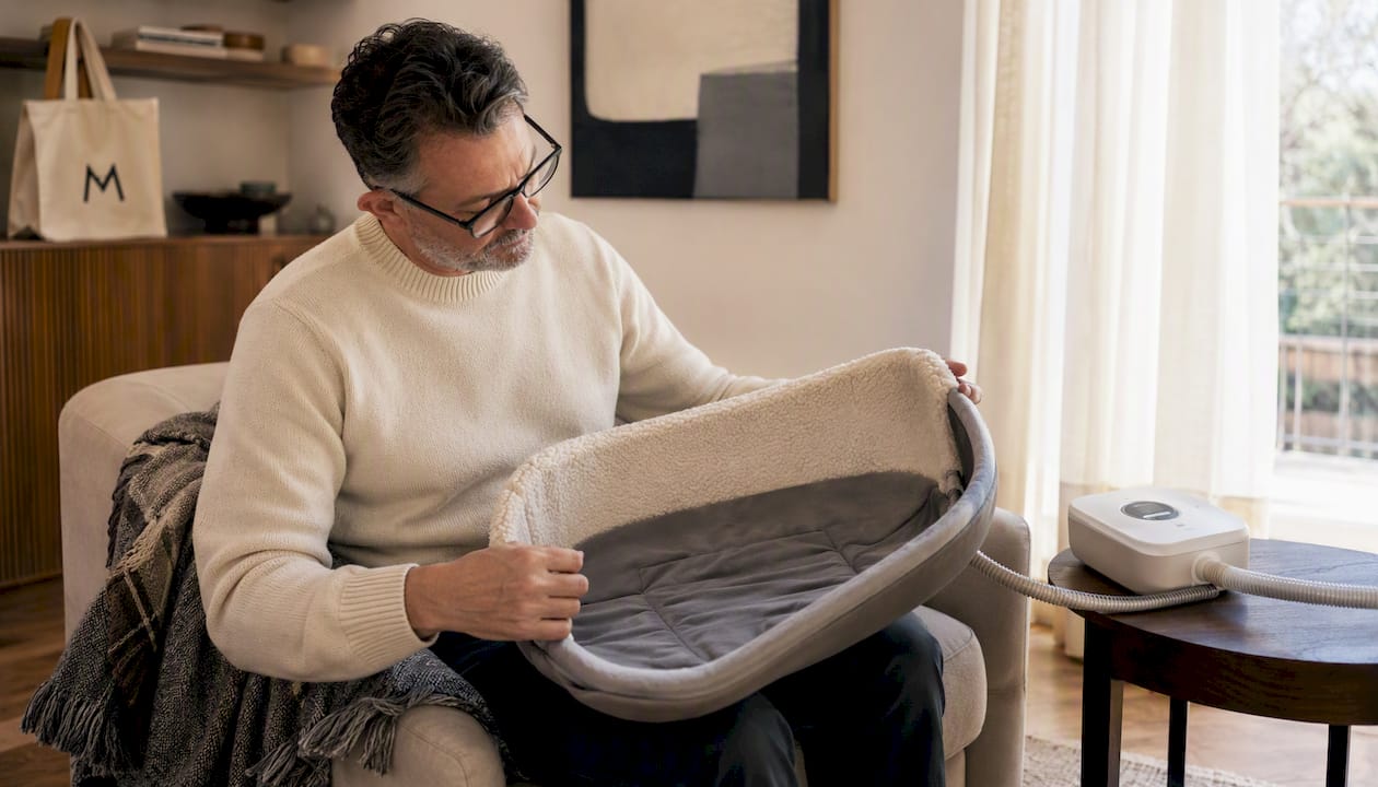 Man inspecting removable heater unit