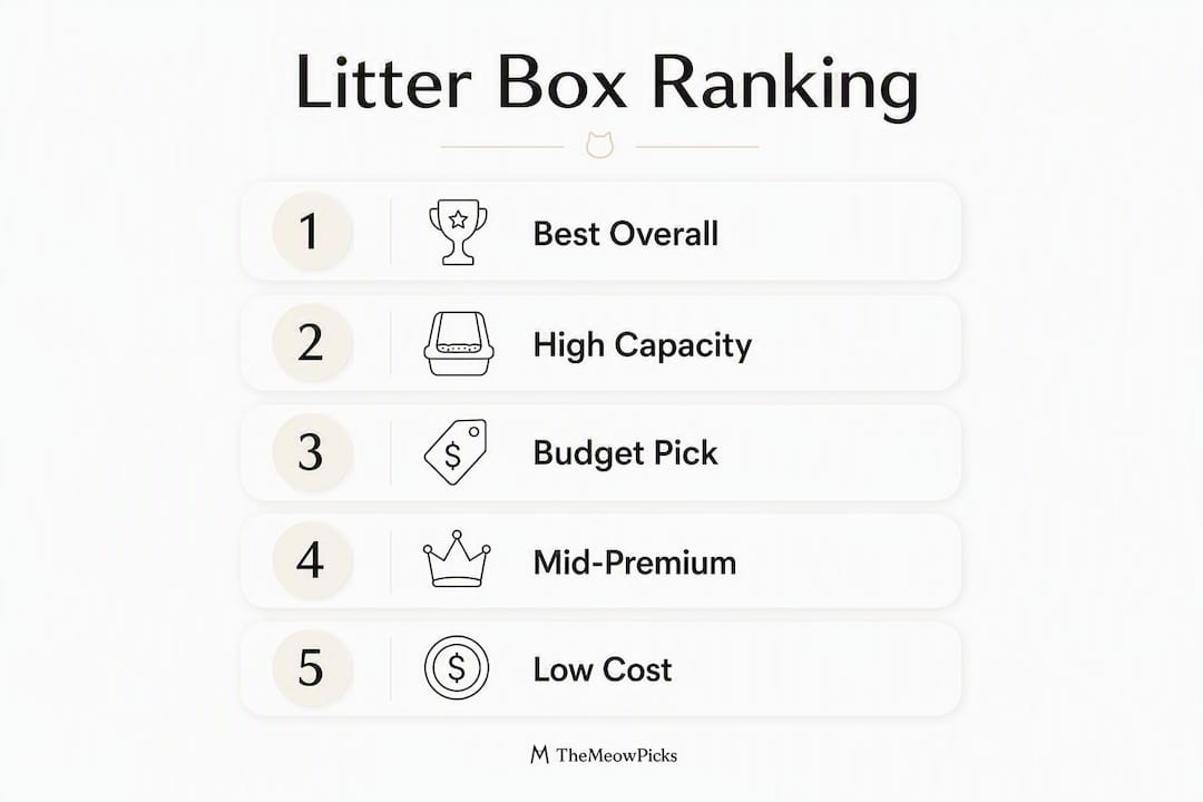 Infographic ranking automatic litter box alternatives
