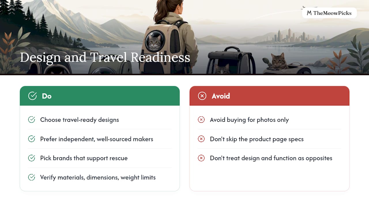Why design and travel-readiness matter for cat owners — overview diagram