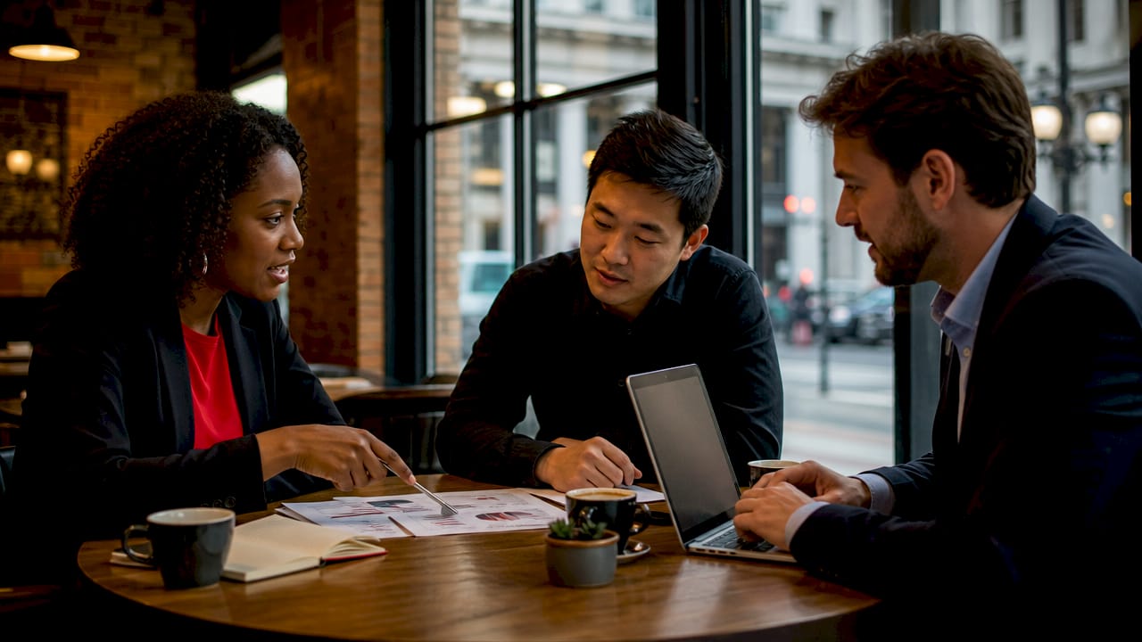 Diverse team discussing IT pricing models