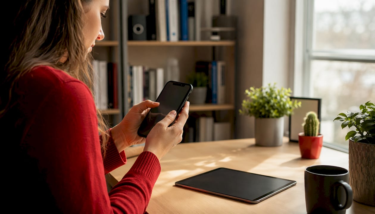 How to remote into a computer: a practical guide 3 Woman setting mobile device for remote access