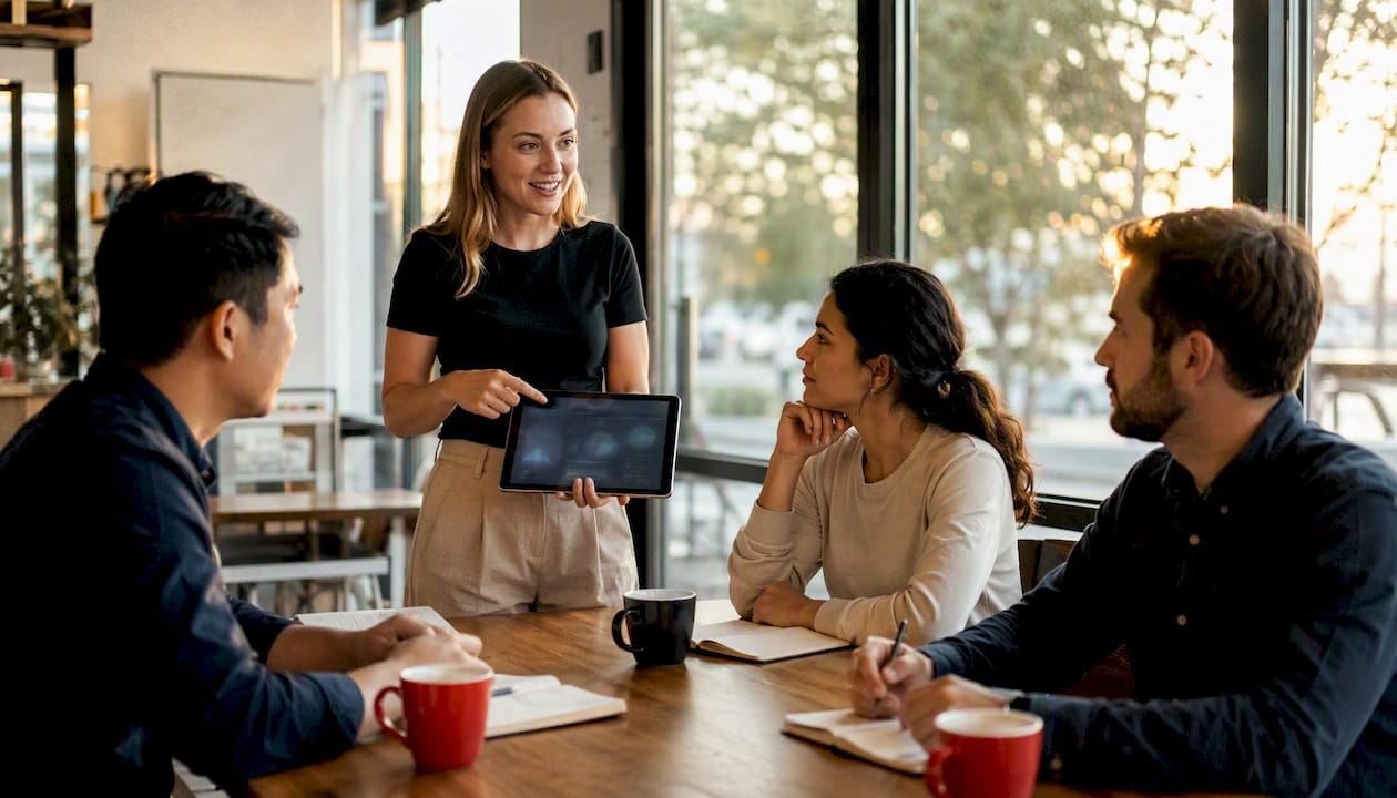 MDM for small business: the Australian SMB guide 3 IT consultant explaining device security to colleagues