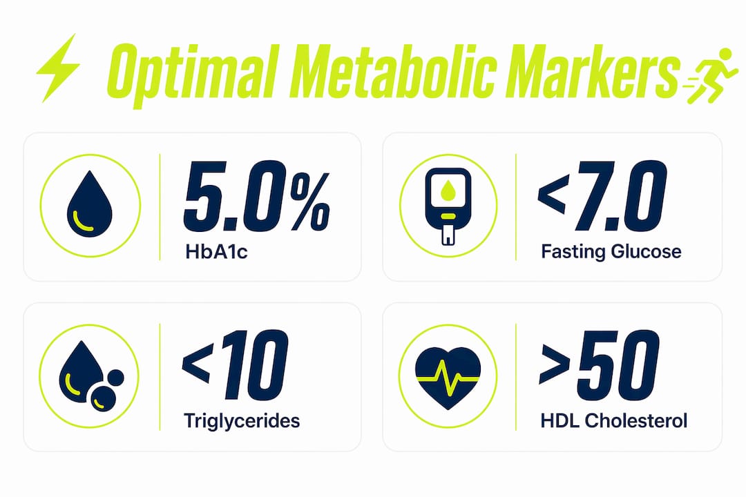 Infographic showing optimal metabolic health markers