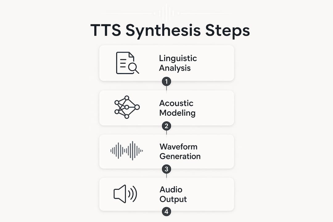 Infographic illustrating text-to-speech synthesis process