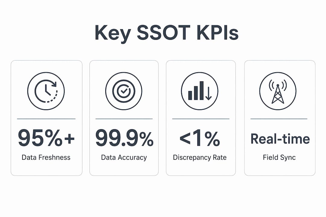 Infographic showing KPIs for upstream SSOT performance