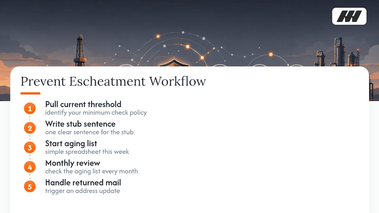 Escheatment prevention workflow for held balances